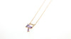 14KR Amethyst and Diamond Trapezoid Necklace