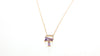 14KR Amethyst and Diamond Trapezoid Necklace