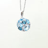 14KW London Blue Topaz and Tanzanite Necklace.
