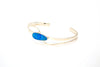 SS Created Opal Pear Crossover Cuff Bracelet