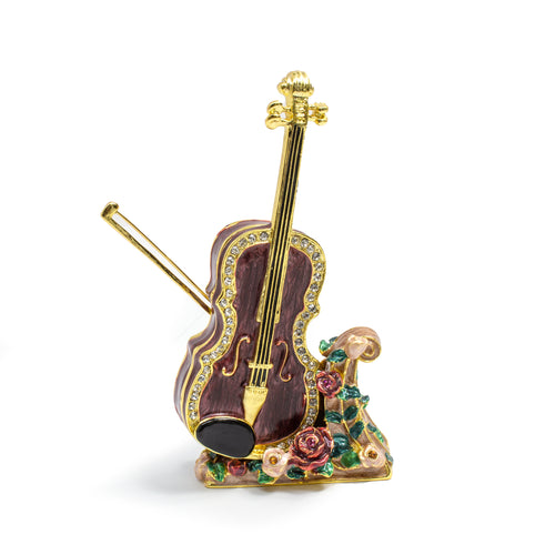 Cloisonne Box Cello with Matching Necklace