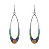 Sterling Silver Inlay Oval Earrings