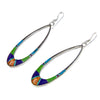 Sterling Silver Inlay Oval Earrings