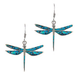Sterling Silver Inlay Turqouise Dragonfly Earrings