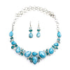 Sterling Silver Larimar Apatite & Blue Topaz Necklace & Earring Set