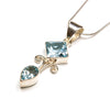 SS Diamond/Pear Citrine/Amethyst/Blue Topaz Necklace