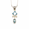 SS Diamond/Pear Citrine/Amethyst/Blue Topaz Necklace