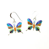 SS Multicolor Inlay Butterfly Earrings