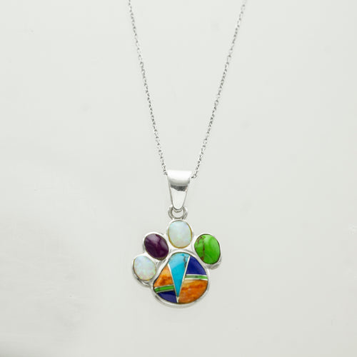 SS Multicolor Paw Necklace