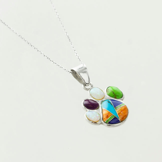 SS Multicolor Paw Necklace