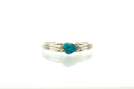 SS Turquoise Nugget Navajo Ring Size 7.75