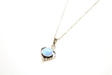 SS Created Opal Heart Necklace