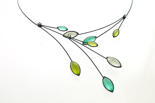 Leaves and Branches Memory Wire Necklace