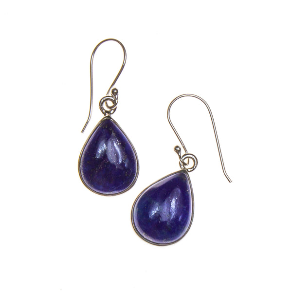 SS Lapis Lazuli Pear Earrings