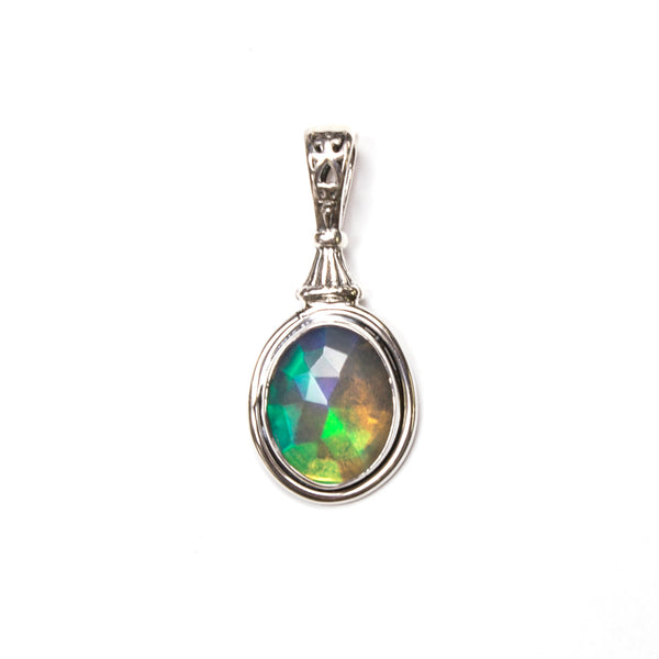 SS Faceted Ethiopian Opal w/ Worked Bail