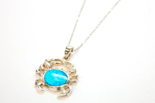 SS Created Opal Crab Necklace