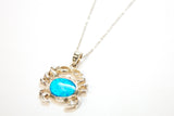 SS Created Opal Crab Necklace