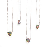 SS Assorted Ethiopian Opal Bezel Necklaces