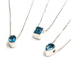 SS Assorted London Blue Topaz Bezel Necklaces