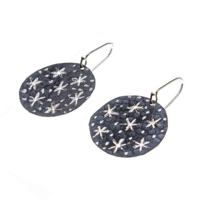Oxidized Sterling Silver Starry Night Earrings