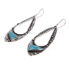 Oxidized Sterling Silver Textured Pear Stone Earrings