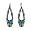 Oxidized Sterling Silver Oval Turquoise Triangle Earring