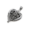 Sterling Silver Heart Locket with Flower Cutouts