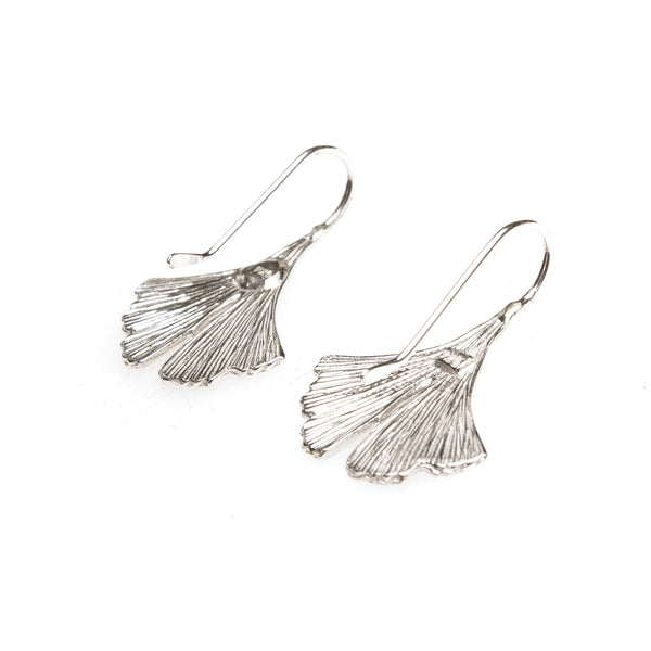 SS Gingko Leaf Hook Earrings