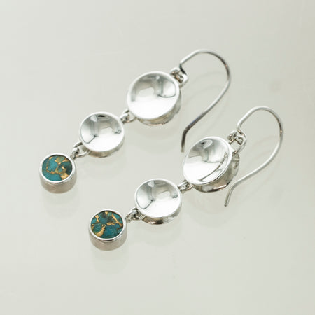 Oxidized Sterling Silver Textured Pear Stone Earrings