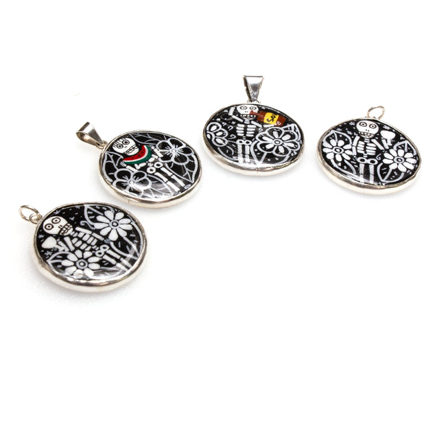 SS Ceramic Day of the Dead Pendants