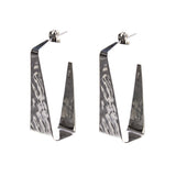 Hammered Sterling Silver Triangle Block Post Earrings
