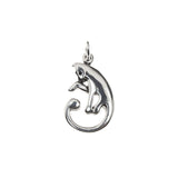 Sterling Silver Curled Cat Necklace