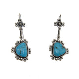 Sterling Silver 10 Turquoise Nugget Bead Necklace and Earrings Set