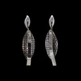 SS Marquise Weave/Polish Layered Drop Earrings