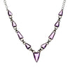 Sterling Silver 9 Faceted Amethyst Necklace