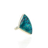 SS Chrysocolla Triangle Ring (Size 8)