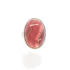 SS Adjustable Rhodochrosite Oval Cabochon Ring