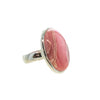 SS Adjustable Rhodochrosite Oval Cabochon Ring