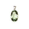 SS 15x25mm Green Amethyst Prong Pendant