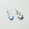 SS Abalone/Mother of Pearl Dolphin Leaping Pear Dangle Earrings