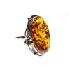 SS Art Deco Amber Nugget Ring Size 10.75