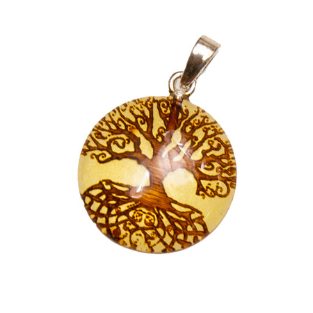 SS Twisted Oval Tree of Life Pendant