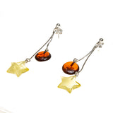 SS Amber Hung The Moon and the Stars Earrings