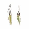 Sterling Silver Moldavite Nugget Dangle Long Bar Earrings