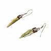 Sterling Silver Moldavite Nugget Dangle Long Bar Earrings