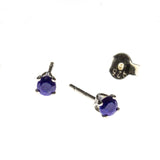 SS 3mm Sapphire Prong Stud Earrings