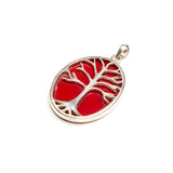 SS Coral Tree of Life Oval Pendant