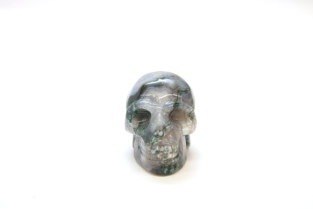 Dark Green Jasper Skull Carving