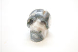 Gray and White Jasper Carved Skull