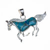 Sterling Silver Inlay Horse Pendant